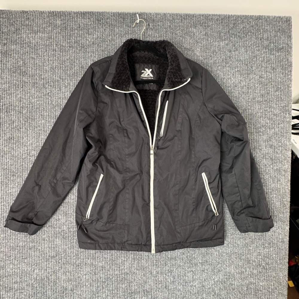 ZeroXposur Womens L Jacket Black Lined Zip Up Winter Coat Warm‎ Outdoor Casual